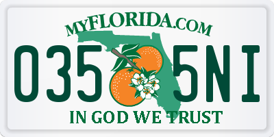 FL license plate 0355NI