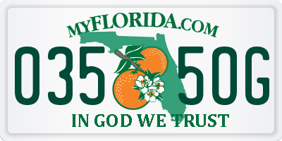 FL license plate 0355OG