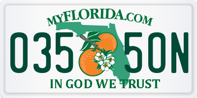 FL license plate 0355ON