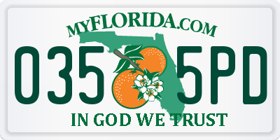 FL license plate 0355PD