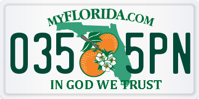 FL license plate 0355PN