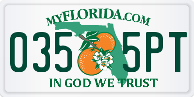 FL license plate 0355PT