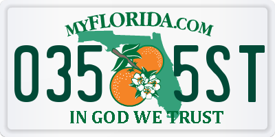 FL license plate 0355ST