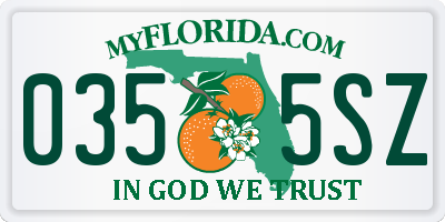 FL license plate 0355SZ