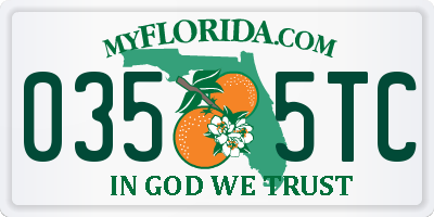 FL license plate 0355TC