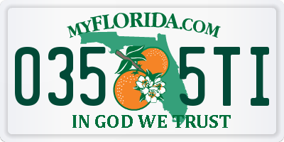 FL license plate 0355TI