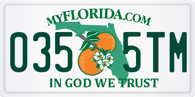 FL license plate 0355TM