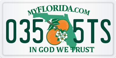 FL license plate 0355TS
