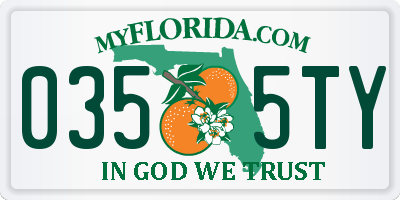 FL license plate 0355TY