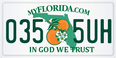 FL license plate 0355UH