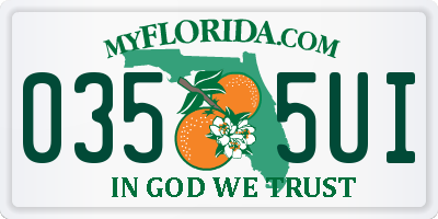 FL license plate 0355UI