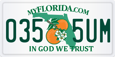 FL license plate 0355UM