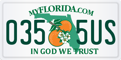 FL license plate 0355US