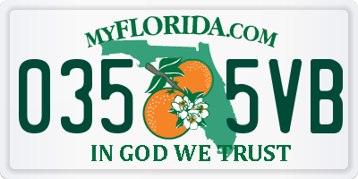 FL license plate 0355VB