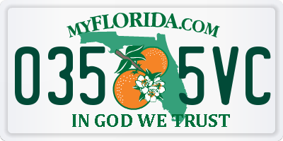 FL license plate 0355VC