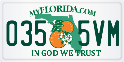FL license plate 0355VM