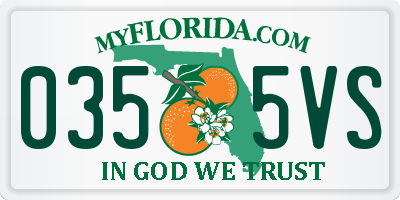 FL license plate 0355VS