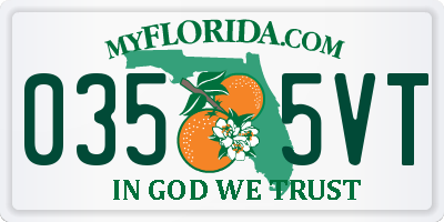 FL license plate 0355VT
