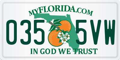 FL license plate 0355VW
