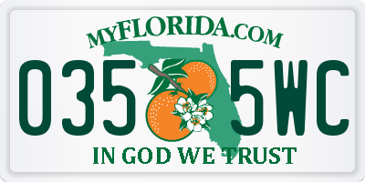 FL license plate 0355WC