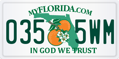 FL license plate 0355WM