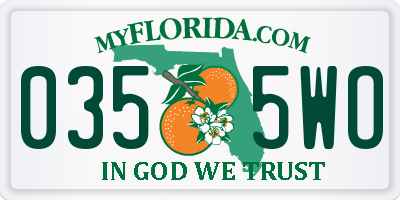 FL license plate 0355WO
