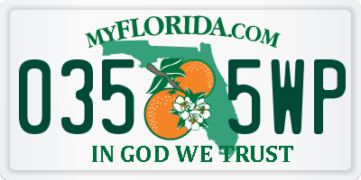 FL license plate 0355WP