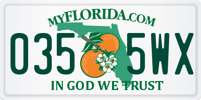 FL license plate 0355WX