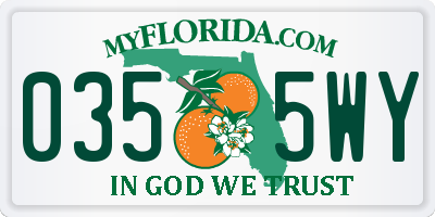FL license plate 0355WY