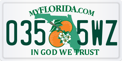FL license plate 0355WZ