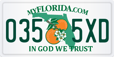 FL license plate 0355XD