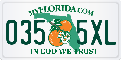 FL license plate 0355XL
