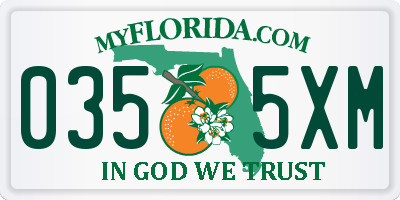 FL license plate 0355XM
