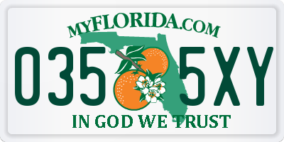 FL license plate 0355XY