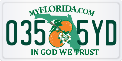 FL license plate 0355YD