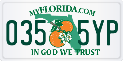 FL license plate 0355YP