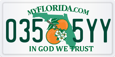 FL license plate 0355YY