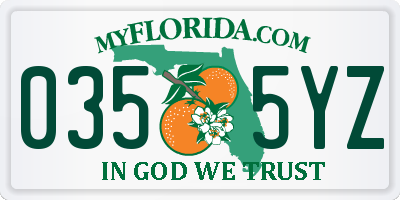 FL license plate 0355YZ