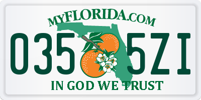 FL license plate 0355ZI