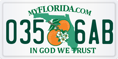 FL license plate 0356AB