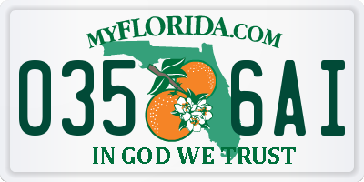 FL license plate 0356AI