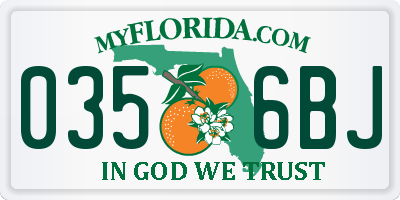 FL license plate 0356BJ