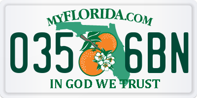 FL license plate 0356BN