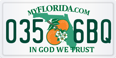 FL license plate 0356BQ