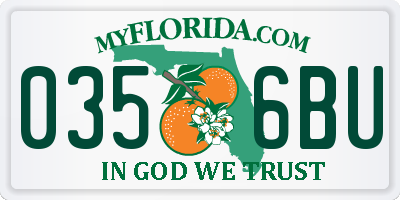 FL license plate 0356BU