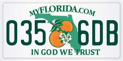 FL license plate 0356DB