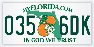 FL license plate 0356DK