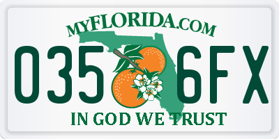 FL license plate 0356FX