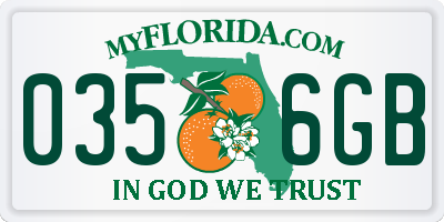 FL license plate 0356GB