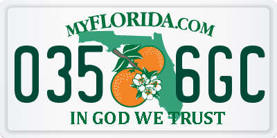 FL license plate 0356GC